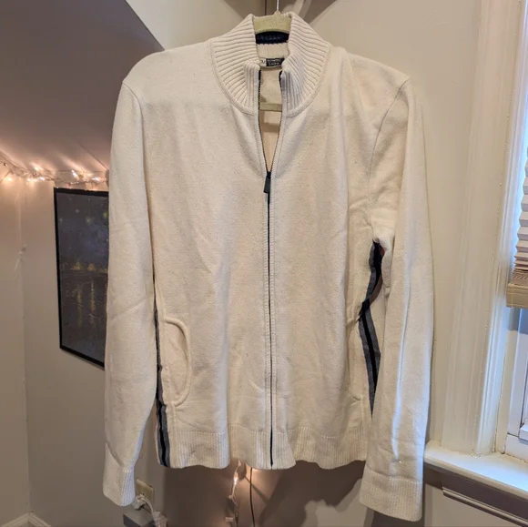 Z Zegna Ivory Zip Up Sweater - Picture 1 of 2